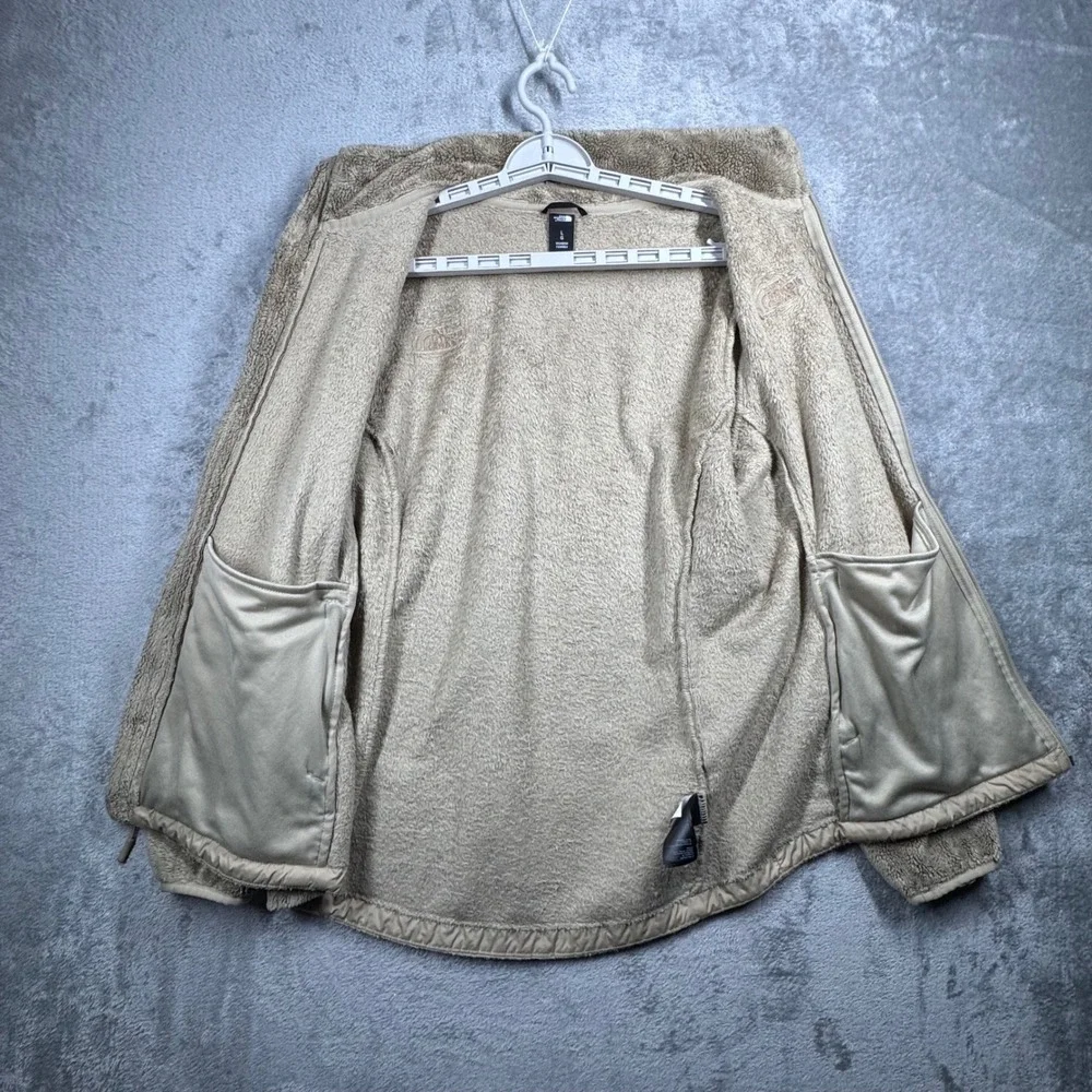 The North Face Osito Jacket Womens Teddy Fleece Full Zip L Beige Outdoor Layer‎